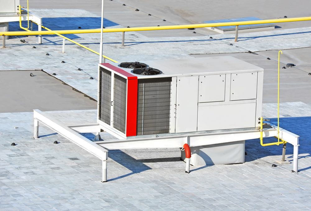 Quality commercial roofing system with rooftop HVAC equipment