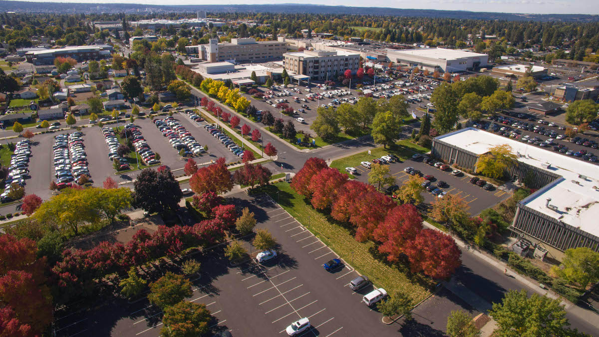 Commercial Buildings Pre-Inspection, Aerial View, Autumn