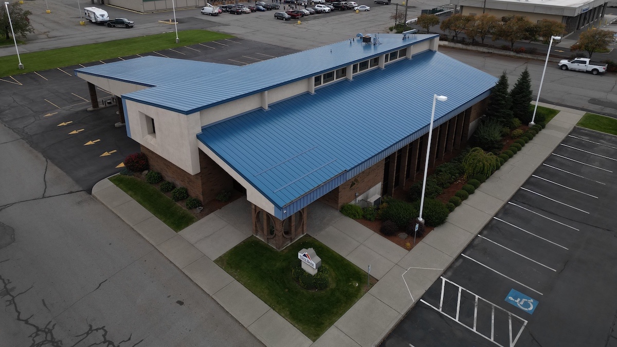 State Bank NW, Spokane Valley Branch After Metal Roof Replacement Project Completion